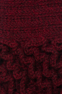 SET MARIA CUELLO Y MITONES BURDEOS - GiBlack Knits