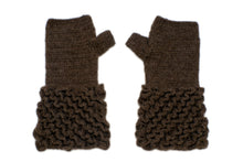Cargar imagen en el visor de la galería, SET MARIA CUELLO Y MITONES MARRON - GiBlack Knits
