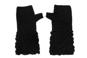 SET MARIA CUELLO Y MITONES NEGRO - GiBlack Knits